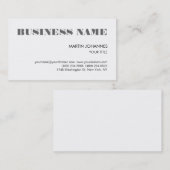 Trendy Gray Schwarz-weiß Business Card Visitenkarte (Vorne/Hinten)
