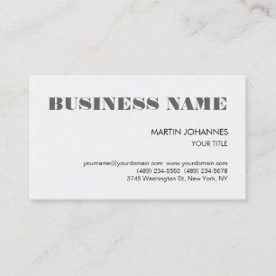 Trendy Gray Schwarz-weiß Business Card Visitenkarte