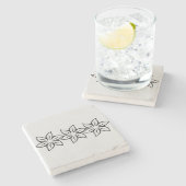 Trendy Gray Silver Modernes Design Steinuntersetzer (Seitenansicht)