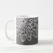 Trendy Gray White Blume Name Kaffeetasse (Links)