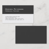 Trendy Gray White Personal Trainer Business Card Visitenkarte (Vorne/Hinten)