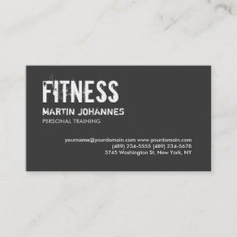 Trendy Gray White Personal Trainer Business Card Visitenkarte