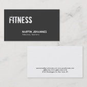 Trendy Gray White Personal Trainer Business Card Visitenkarte (Vorne/Hinten)
