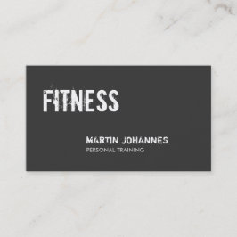 Trendy Gray White Personal Trainer Business Card Visitenkarte