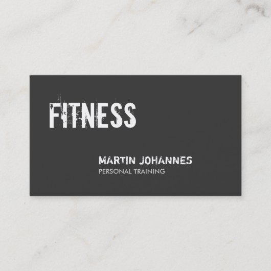 Trendy Gray White Personal Trainer Business Card Visitenkarte (Vorderseite)