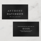 Trendy Gray White Riege Letters Business Card Visitenkarte (Vorne/Hinten)