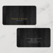 Trendy Gray Wood Gold Blue Schlicht Creative Moder Visitenkarte (Vorne/Hinten)