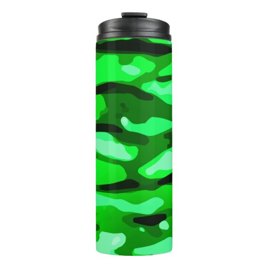 Trendy Green Abstrakt Pattern Thermosbecher (Vorderseite)