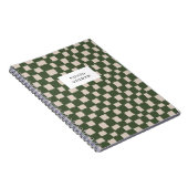 Trendy Green and Gray Checkerboard Muster Notizblock (Rechte Seite)
