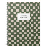 Trendy Green and Gray Checkerboard Muster Notizblock (Vorderseite)