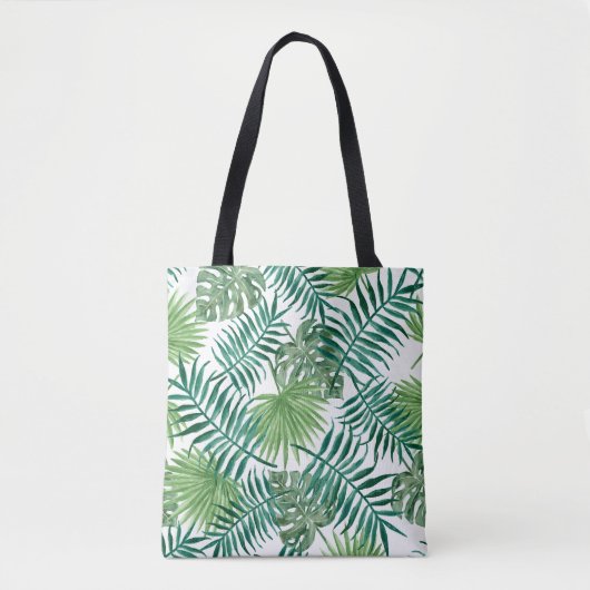 Trendy Green Botanical Palm Blätter Tasche (Vorderseite)