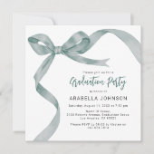 Trendy Green Bow Abschluss Feiertagskarte (Vorderseite)