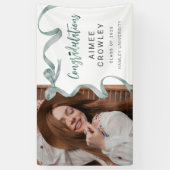 Trendy Green Bow Foto Abschluss Banner (Vertikal)