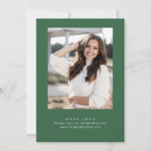 Trendy Green Bow Ribbon FOTO Graduation Party Einladung (Rückseite)