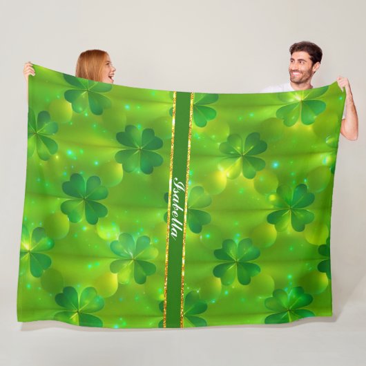 Trendy Green Clover 4 Lists Fleecedecke (Beispiel)