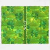 Trendy Green Clover 4 Lists Fleecedecke (Vorderseite (Horizontal))