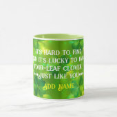 Trendy Green Clover 4 Lists Tasse (Zentrum)