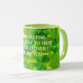 Trendy Green Clover 4 Lists Tasse (VorderseiteRechts)