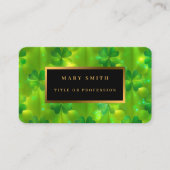 Trendy Green Clover 4 Lists Visitenkarte (Vorderseite)