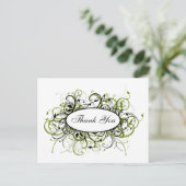 trendy green Danke-Cards Postkarte (Stehend Vorderseite)
