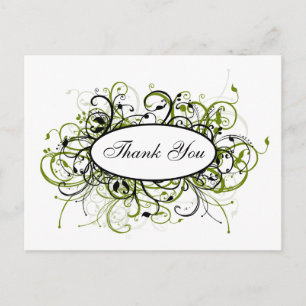 trendy green Danke-Cards Postkarte