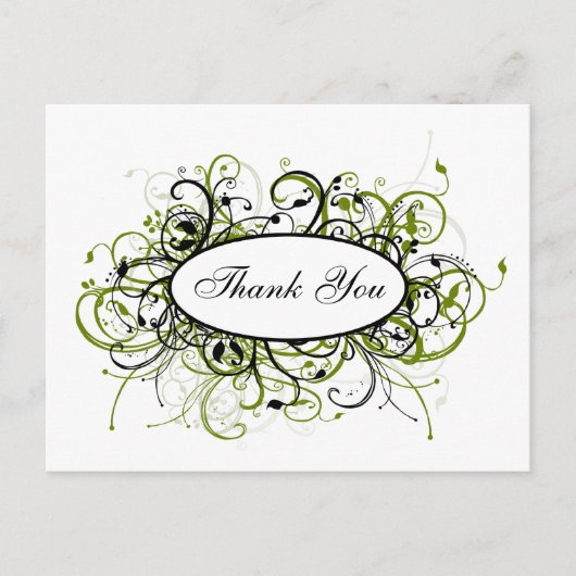 trendy green Danke-Cards Postkarte (Vorderseite)