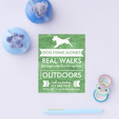 Trendy Green Dog Silhouette Dog Walker Flyer (Einzeln)