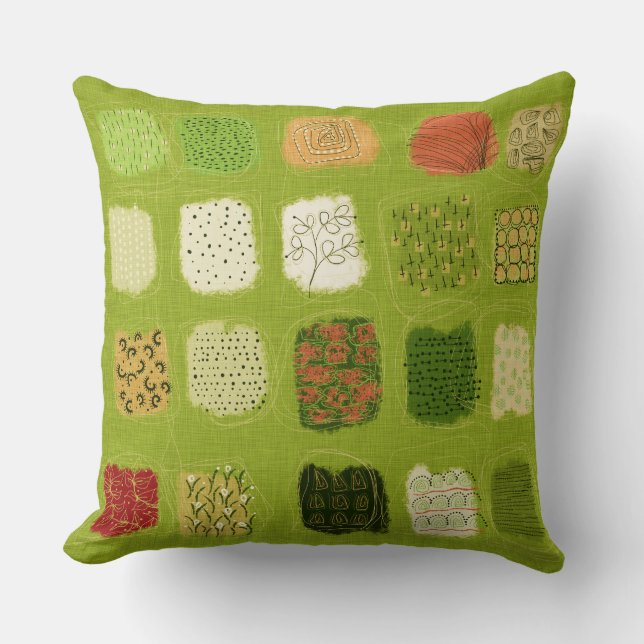 Trendy Green Doodle Designs Kissen (Vorderseite)