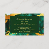 Trendy Green Gelb Gold Imitate Marmor Visitenkarte (Rückseite)