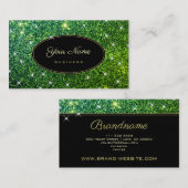 Trendy Green Glitzer Glam Luminous Stars Elegant Visitenkarte (Vorne/Hinten)