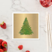 Trendy Green Gold Glitzer Tree Weihnachten Serviette (Beispiel)