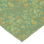 Trendy Green Gold Leaf Herbstmuster Tischdecke (Schrägansicht)
