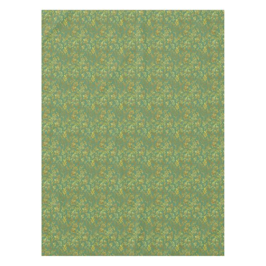 Trendy Green Gold Leaf Herbstmuster Tischdecke (Vorderseite)