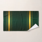 Trendy Green Gold Luxury Linen Texture Collection Badhandtuch Set (Handtuch)