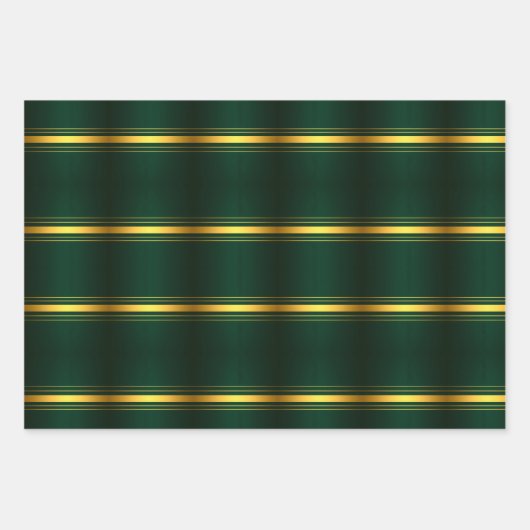 Trendy Green Gold Luxury Linen Texture Collection Geschenkpapier Set (Vorderseite 3)