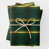 Trendy Green Gold Luxury Linen Texture Collection Geschenkpapier Set (Beispiel)
