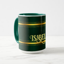 Trendy Green Gold Luxury Linen Texture Collection Tasse