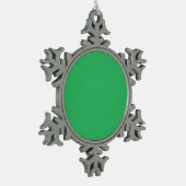 Trendy Green Grainy Background Schneeflocken Zinn-Ornament (Links)