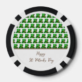 Trendy Green Hats Pattern St. Patrick's Day Pokerchips (Rückseite)