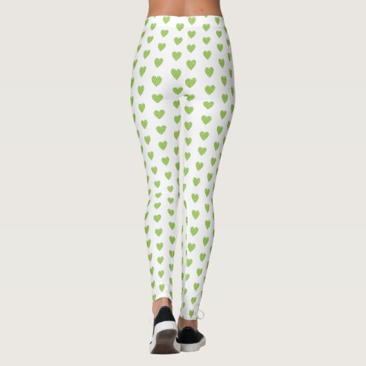 Trendy Green Herz Leggings (Rückseite)
