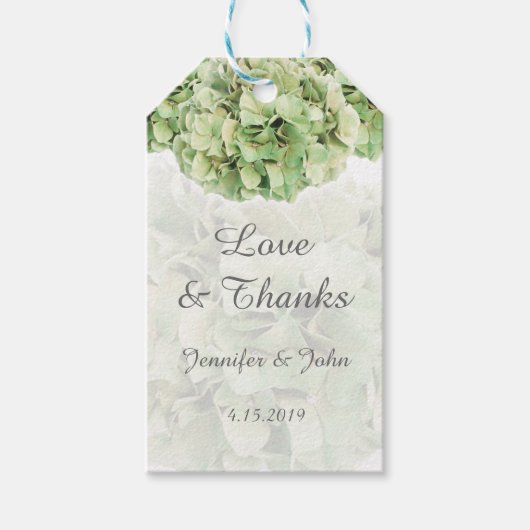Trendy Green Hydrangeas Gastgeschenk Hochzeit Gift Geschenkanhänger (Vorderseite)