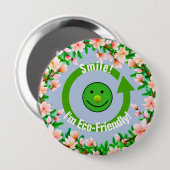 Trendy Green Öko Friendly Button (Vorne & Hinten)