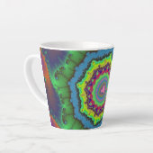 Trendy Green, Orange und Blue Fraktal Milchtasse (Linke Ecke)