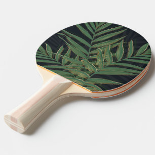 Trendy Green Palm Blätter Gold Strikes Gray Desig Tischtennis Schläger