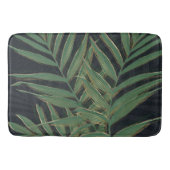 Trendy Green Palm Blätter Gold Strikes Gray Design Badematte (Vorderseite)
