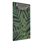 Trendy Green Palm Blätter Gold Strikes Gray Design Mini Klemmbrett (Schrägansicht)