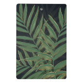 Trendy Green Palm Blätter Gold Strikes Gray Design Mini Klemmbrett (Rückseite)