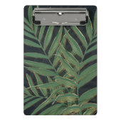 Trendy Green Palm Blätter Gold Strikes Gray Design Mini Klemmbrett (Vorderseite)
