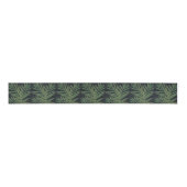 Trendy Green Palm Blätter Gold Strikes Gray Design Ripsband (Vorderseite)