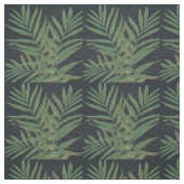 Trendy Green Palm Blätter Gold Strikes Gray Design Stoff (Muster)